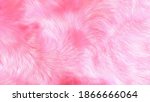 Pink soft plush fur background, 3D illustration.