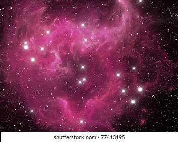 Pink Space Star Nebula