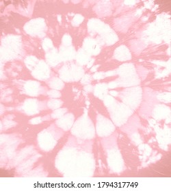 Pink Spiral Tie Dyed. Swirl Water Paint. Artistic Ink Background. Color Print. Tye Die Circle Painting. Abstract Circular Pattern. Batik Fabric. Psychedelic Cool Design. Spiral Tie Dyed.