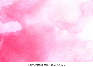 Pink splash glamour colourful pastel smoke watercolor hand drawn paper texture background business card with space for text.