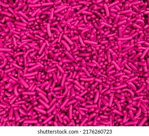 Pink Sugar Sprinkles Background 3d Illustration