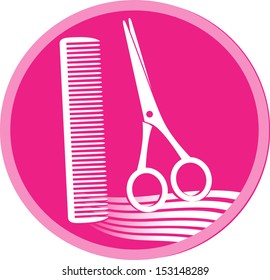 Pink Symbol Hair Salon Scissors Hair Stock Illustration 153148289 ...