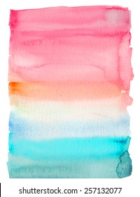 Pink And Teal Watercolor Rectangle Background