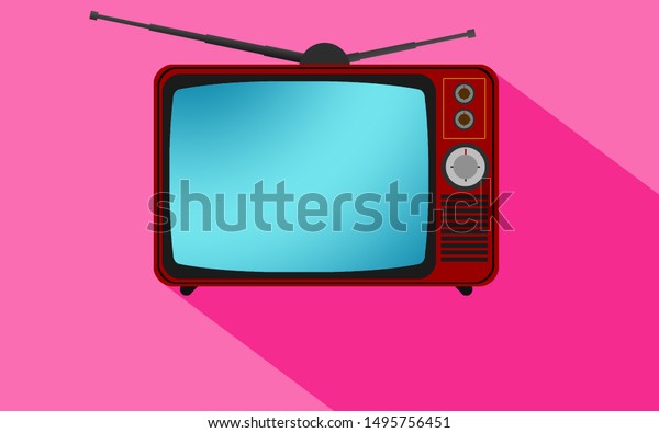 Pink\
television icon isolated on white, 3D\
rendering
