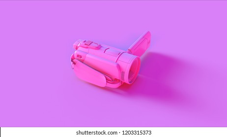 Pink Video Camera Open 3d Illustration 3d Render