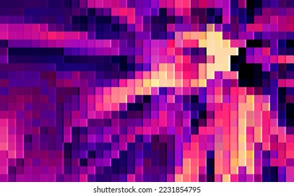 Pink violet background with 3D cube patterns. Colorful abstract mosaic squares. Colorful background design. Suitable for presentation, template, card, book cover, poster, website, etc.
