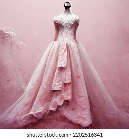 Pink Wedding Dress. Made with AI. - Powered by Shutterstock