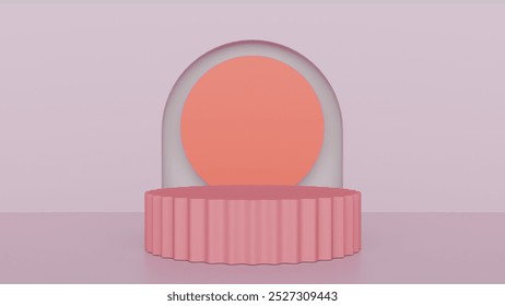 a pink and white object with a pink background