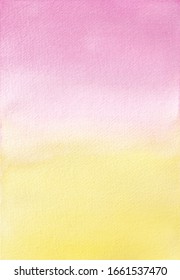 Pink And Yellow Watercolor Gradient Background, Banner And Texture