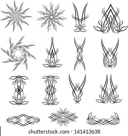 Set Vintage Pin Striping Line Art Stock Vector (Royalty Free) 350973251