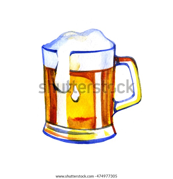 Download Pint Beer Glass Mug Hand Drawn Stock Illustration 474977305