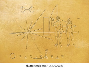 Pioneer Nasa Spacecraft Golden Plaque Aliens Message 