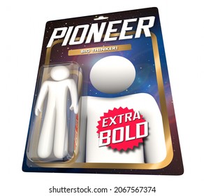 Pioneer Person Action Figure Innovator Inventor Big Thinker Entrepreneur 3d Illustration