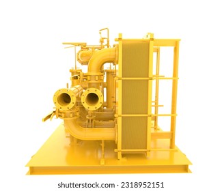 Pipe assembly isolated on white background. 3d rendering - illustration