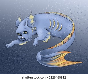 Piranha, Dog, Tale, Water, Mermaid