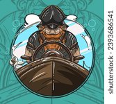 Pirate Captain illustration seaman sea