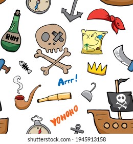 Pirate Doodles Seamless pattern