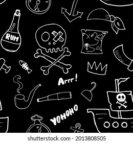Pirate Doodles Seamless pattern