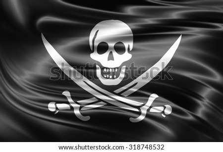 Pirate flag of silk 