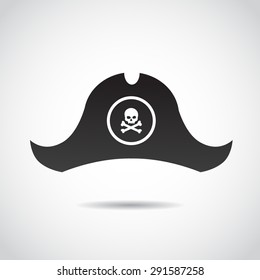 Pirate Hat Icon Isolated On White Background.