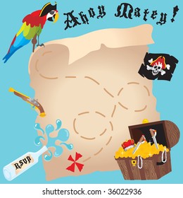 Pirate Invitation For A Fun Party, Birthday Or Treasure Hunt