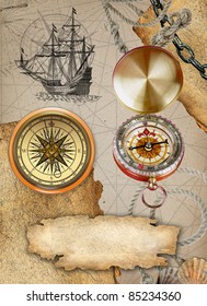 Pirate Map Illustration Stock Illustration 85234360 | Shutterstock