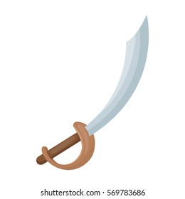 白い背景に古い海賊の剣と曲がった刃 平らなベクターイラスト 古代の武士や海賊の鋭い鉄刀 のベクター画像素材 ロイヤリティフリー Shutterstock