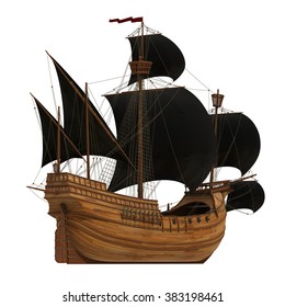 Pirate Ship. 3D Model.