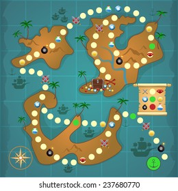 pirate treasure island map game puzzle stock vector royalty free 220206931