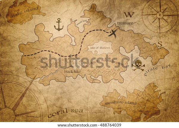 海賊の宝の地図 のイラスト素材
