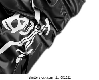 Pirate Wavy Flag with white