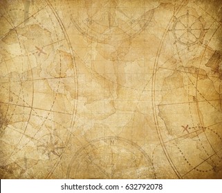 pirates treasure map background illustration