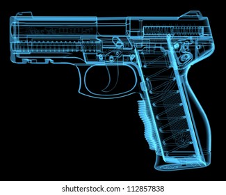 Pistol (3D Xray Blue Transparent)