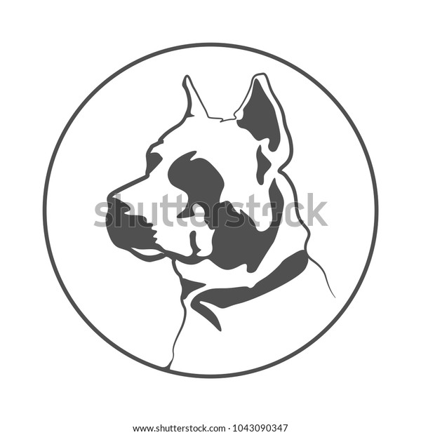 Pitbul Silhouette American Staffordshire Terrier Dog Stock Illustration ...