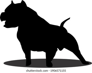 
Pitbull Dog Silhouette Design Illustration