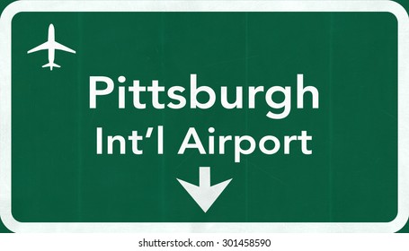 Pittsburgh USA International Airport Highway Road Sign 2D Illustration
Texture, Background, Element