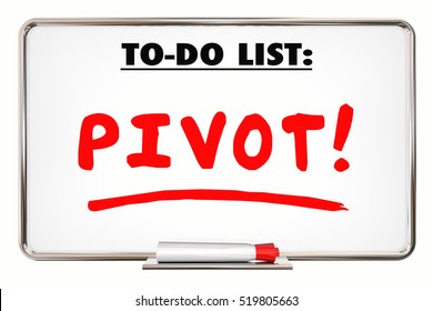 Pivot. Change. Adapt. Business Model. Rethink. Writing Word 3d Illustration