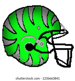 Pixel 3D Colored American Football Helmet 8 Bit