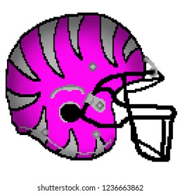 Pixel 3D Colored American Football Helmet 8 Bit