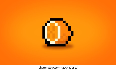 Pixel 8 Bit Cut Orange Background - High Res 4k Wallpaper 