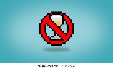 Pixel 8 bit no drinking wine sign dry January background - high res wallpaper