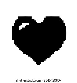 Pixel Art Black Heart Love Color Stock Illustration 2146420807 ...