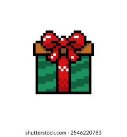 pixel art christmas gifts on white background - Powered by Shutterstock