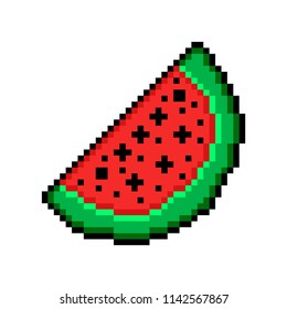 Pixel Art Watermelon Isolated On White Stock Vector (Royalty Free ...