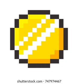 Pixel Art Golden Coin Retro Video Game Set