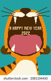 Pixel art inspired by New Year's cards.