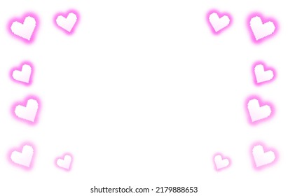 Pixel Art Pink Glowing Heart Frame