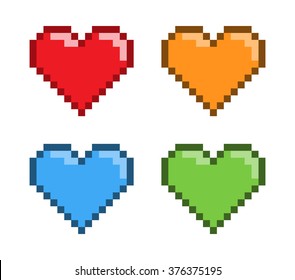 Pixel Art Red Green Blue Orange Stock Illustration 376375195 | Shutterstock