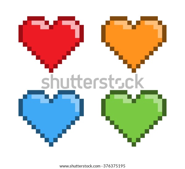 Pixel Art Red Green Blue Orange Stock Illustration 376375195 | Shutterstock