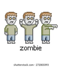 Pixel Art Set Zombie